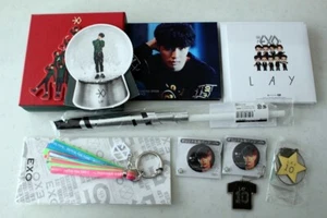 SET x9 LAY(EXO)Japan Korea CD Flag Promo Can badge Keychain NO PHOTOCARD - Picture 1 of 10