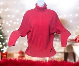 Lands End Cashmere Turtleneck Sweater XL 18/20 Jumper Heather Red Classic READ - Picture 1 of 12