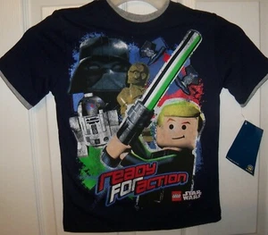 Lego Star Wars Ready For Action Navy SS Short Sleeve Shirt Boys Size 5 / 6 NWT - Picture 1 of 1