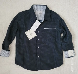 NEW Boy's Craft+Flow Navy Button Down Shirt Long Sleeve Little Boy 4-Small NWT - Picture 1 of 8