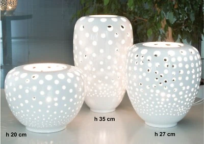 Lámpara de mesa italiana de cerámica perforada H 35 Cm nueva Foto 1 de 4