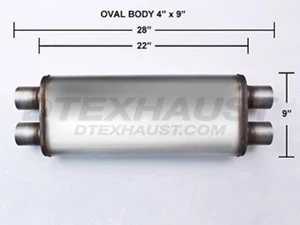 FLOW II 2 49568 SILENCIADOR RENDIMIENTO 2.5" ENTRADA SALIDA 28" LARGO DOBLE DUAL - Imagen 1 de 2
