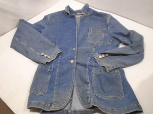 Women's 12 Jones New York Country Denim stretch Jean Barn Chore Button Jacket - Picture 1 of 4
