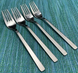 4 HORQUILLAS PARA ENSALADAS Oneida FAJITA acero inoxidable 18/10 asas satinadas cubiertos - Imagen 1 de 7