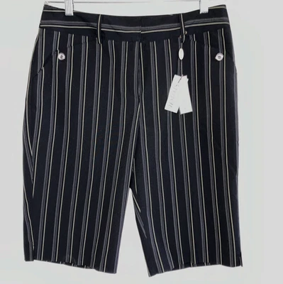 SPORT HALEY 8 Black Pinstripe Stretch Bermuda Golf Sport Walking Shorts Medium - Image 1 of 4