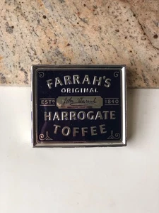 Vintage Farrah's Original Harrogate Toffee Tin Blue Silver w/ Insert Empty - Picture 1 of 14