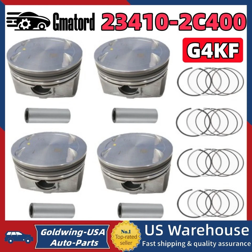 G4KF STD Engine Pistons & Rings Set Fit For Hyundai Genesis Coupe 2.0T 2009-2014 Foto 1 de 4