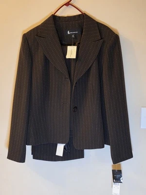 Pantalón Traje Larry Levine Marrón Chocolate Mujer Talla 16 Nuevo Nuevo Con Etiquetas Blazer y Pantalones Foto 1 de 4