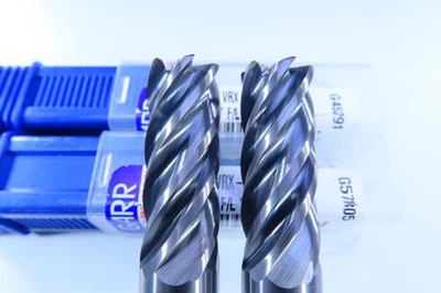 LOT ( 2 ) NEW 1/2" GARR VRX  6 FLUTE .030" RADIUS 60124 SOLID CARBIDE END MILLS - Image 1 of 4