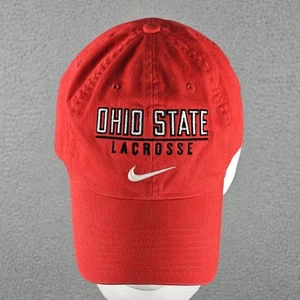 Nike Ohio State Buckeyes Hat Cap Strap Back Red NCAA Lacrosse Mens One Size - Picture 1 of 9