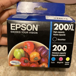 Epson 200XL Black, 200 C M Y Combo 4pk Ink Cartridges Expired 2023 - Picture 1 of 5