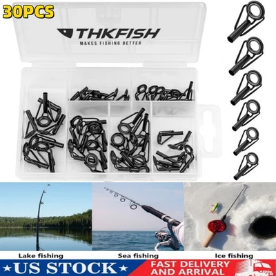 Kit de reparación de punta de caña de pescar con pegamento 30 piezas 6 tamaños punta de caña EE. UU. Foto 1 de 4