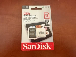SanDisk Micro SD Memory Card 512GB Ultra w/ Adapter - GENUINE AUTHENTIC - NEW - Picture 1 of 2