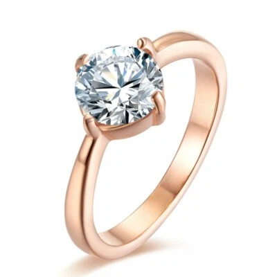 Anillo de garra de circonita cúbica de plata/oro/oro rosa de 2 mm para hombre talla 6-11 Foto 1 de 4