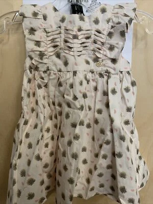 Vestido de manga corta de algodón rosa Lili Gaufrette para niñas nuevo con etiquetas 9M Foto 1 de 4