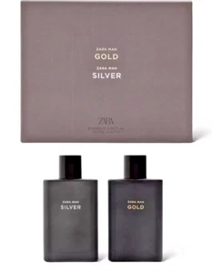 ZARA Gold & Silver Duo Set Man Eau De Toilette 2 x 90ml (3.04 Oz) Fragrance New - Picture 1 of 4