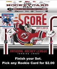 2011-12 Score Hockey - Hot Rookies - Finish your Set - pick any RC For $2.00