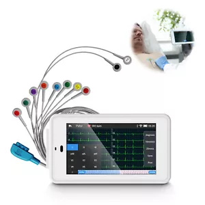 6/12-lead Mobile ECG Machine w Glasgow ECG Interpretation S-T segment Diagnosis - Picture 1 of 19