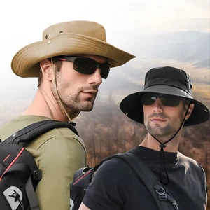 Boonie Bucket Hats Outdoor Fishing Hunting Wide Brim Mesh Safari Sun Cap Men USA - Afbeelding 1 van 60
