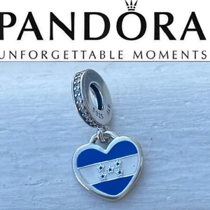 Rare Pandora Honduras Country Flag Dangle Exclusive Heart Charm - Picture 1 of 7