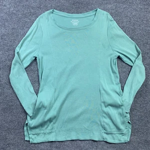 Chico's Ultimate Tee Womens 1 (M) Teal Long Sleeve Pima Cotton Pockets Casual - Picture 1 of 11