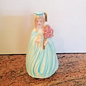 Vintage Josef Originals Porcelain Figurine Music Box Girl Graduate - Picture 1 of 6