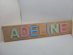 aBaby Adeline Pastel Puzzle 21" Bright Painted Birch MDF new wood letters - Picture 1 of 3