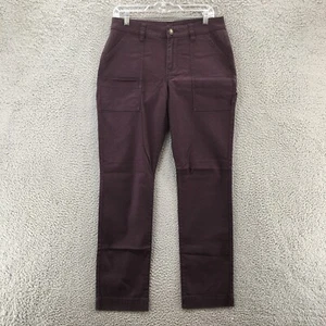 Cabi Chino Pants Womens 10 (Actual 32x30.5) Purple Mid Rise Pockets Casual Taper - Picture 1 of 15