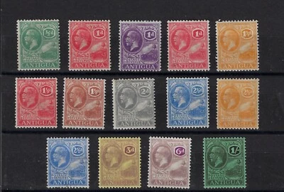 Antigua KGV 1921-29 set to 1/. MSCA. SG 62-76/ Sc 42-53. MH. VF. CV £130 (a2260a - Image 1 of 3