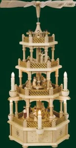 TOP Tischpyramide Christi Geburt Natur Elektrisch Pyramide 3 Stöckig NEU 16714 - Bild 1 von 1