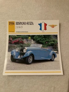 KARTEN AUTO STECKKARTEN SPANISCH SCHWEIZ J12 66 PS 1934 - Bild 1 von 1