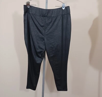 Calça CATO de couro sintético perna cônica plus size elástica feminina EUA 22/24W NOVA COM ETIQUETAS - Imagem 1 de 4