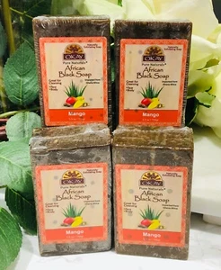 4er-Pack OKAY AFRIKANISCHE SCHWARZE SEIFE - MANGO - je 5,5oz (156g) - KOSTENLOSER VERSAND! - Bild 1 von 2