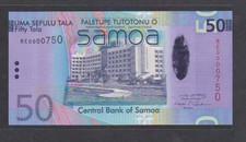 (BN-0111) 2008 Samoa 50 Tala, 1st Prefix With 0000, Hybrid Polymer Note - UNC