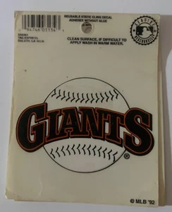 San Francisco Giants 1992 Reusable Window Decal NOS - Picture 1 of 3