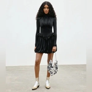 NWT Paco Rabanne x H&M black ruffle mini dress Size XS - Bild 1 von 8