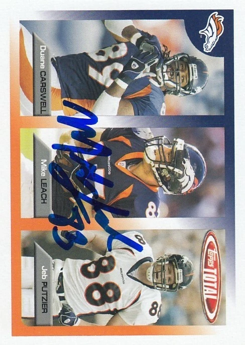 2005 Topps Total Broncos Mike Leach Rare IP Autograph Auto Card - Image 1 of 1