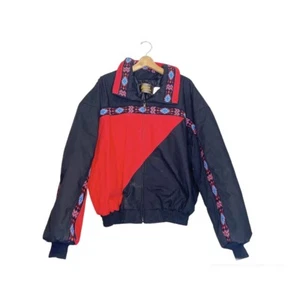 Chaqueta Bomber Azteca David James Vintage Años 80 Talla XXL Abrigo Acolchado Hecho en EE. UU. - Imagen 1 de 6