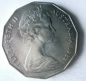 1982 AUSTRALIA 50 CENTS - AU/UNC - Hard to Find Coin - Free Ship - Bin #401 - Picture 1 of 2