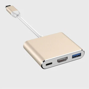 3 in 1 Type-C USB 3.1 Male to USB-C Female 4K HDMI Female 3.0 Adapter Cable Hub - Picture 1 of 15