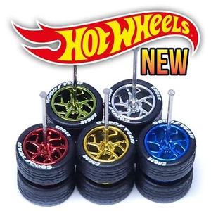 1/64 Scale 10 SPOKE v13 Real Rider Wheels Rims Tires Set for Hot - Picture 1 of 4