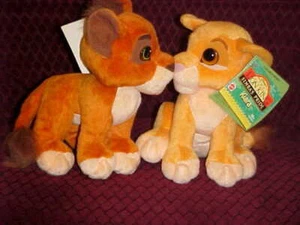 Kovu und Kiara Kissing Nose Touch Plüschtiere Disney Simbas Pride Mattel Etikett '98 - Bild 1 von 5
