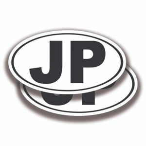 JP INITIALEN AUFKLEBER 2 Decals Bogo Auto LKW Stoßstange Fenster - Bild 1 von 1