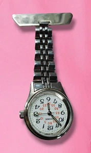 Sekonda Silver Tone Unisex Nurse's Fob Watch Brooch NEW Battery - Picture 1 of 5