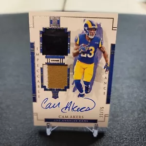 2020 Panini Impeccable RPA Cam Akers Triple Patch Auto #'d 23/75 Jersey Match🔥 - Picture 1 of 2