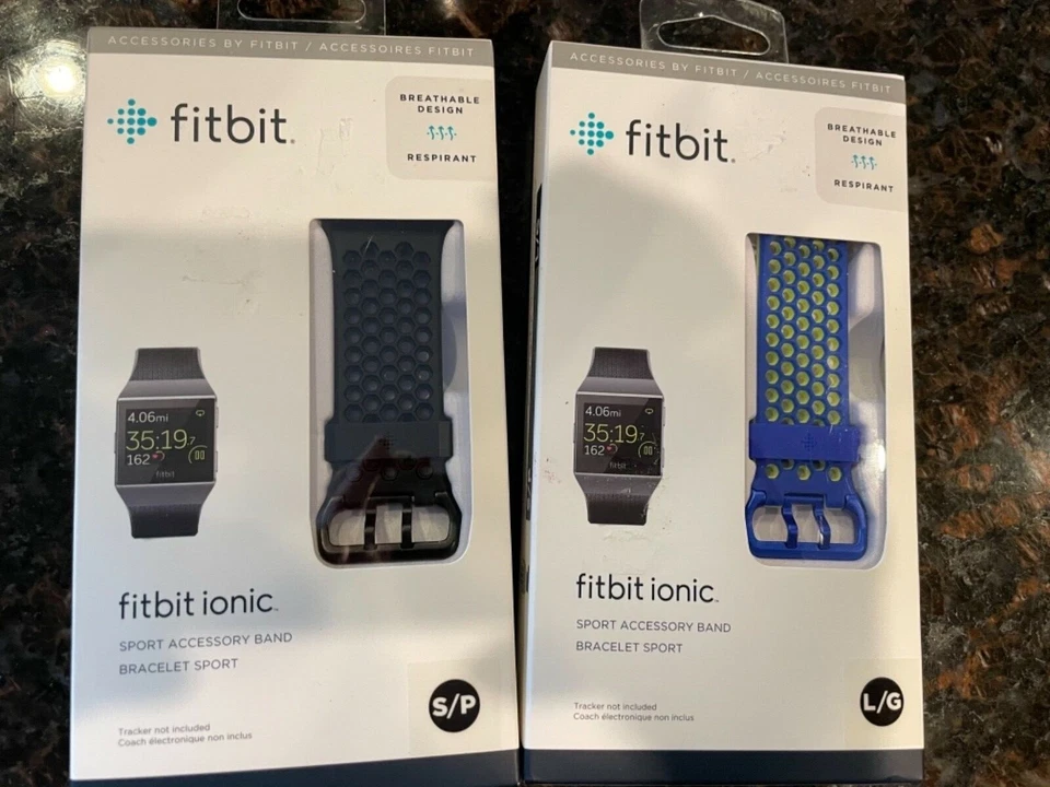 Nuevo Fitbit Ionic Sport Accesorio Banda/P Pulsera Azul L/G O Negro S/P NUEVO SELLADO Foto 1 de 4