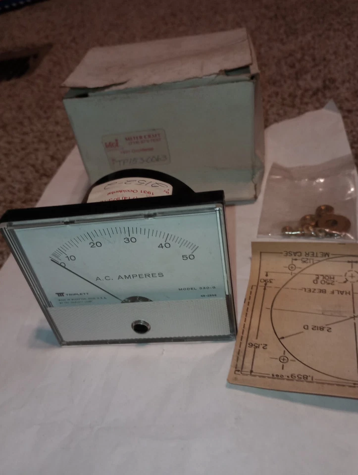 Triplett 330-g Blank Panel Meter 0-10 AC Amp 1109710