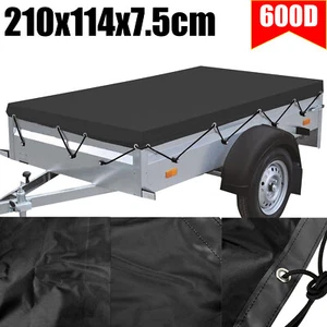 600D Anhängerplane PKW Abdeckplane Flachplane Gummiseil 210x114x7.5cm für Stem - Bild 1 von 8