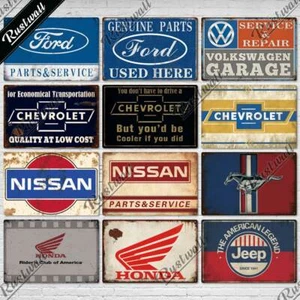Vintage Car Decorative METAL Plate Garage Service Station Living Room Home - Picture 1 of 42