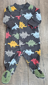 Baby Boy Clothes Child Mine Carter's Preemie Fleece Gray Dinosaur Outfit